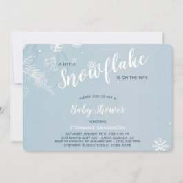 Invitación Blue Winter Snowflake Baby Shower para niños