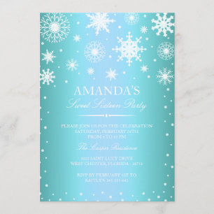 Invitación Blue Winter Wonderland Sweet 16