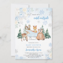 Blue Winter Woodland Baby Shower