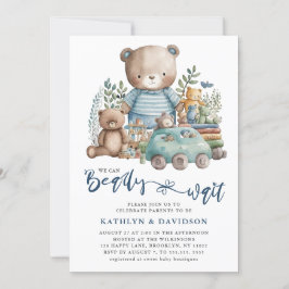 Invitación Blue Woodland No Podemos Esperar A Los Niños Baby 