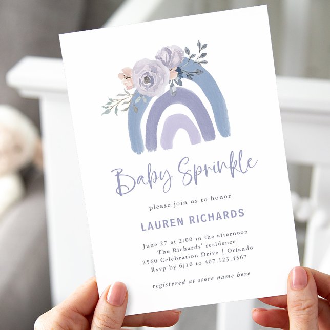 Invitación Blue y Purple Boho Dusty | Espoleta de Bebé Arcoir (Subido por el creador)