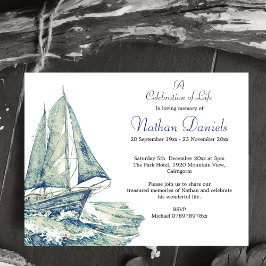 Invitación Blue Yacht Celebration of Life Card
