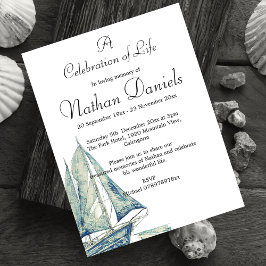 Invitación Blue Yacht Celebration of Life Card