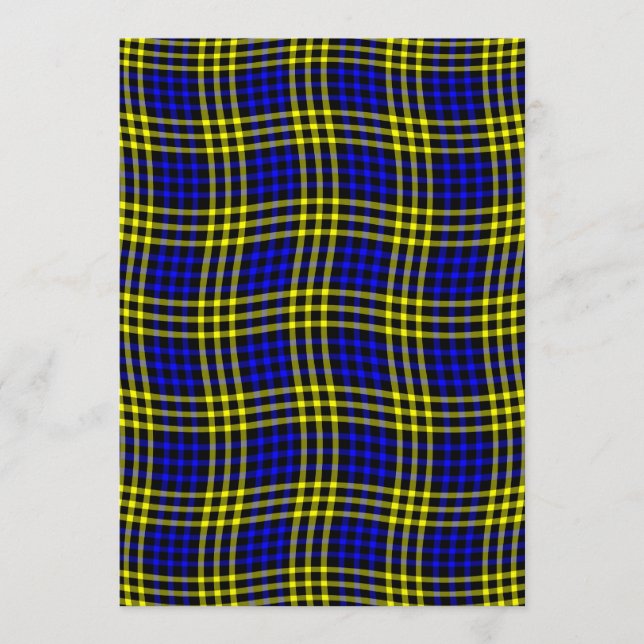Invitación Blue Yellow Plaid Checker Seamless Pattern (Anverso)