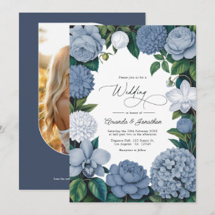 Invitación Bluebell Haze, Pale Delft y Boda de Nube Blanca