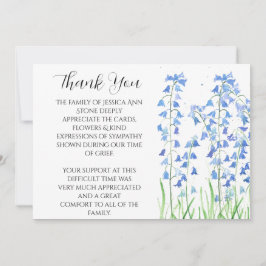 Invitación Bluebells Blue Floral Funeral Death Gracias