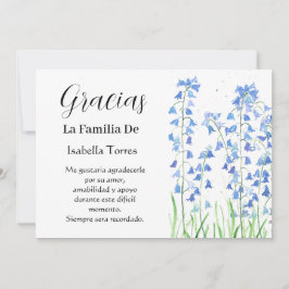 Invitación Bluebells Floral Funeral Muerte Gracias