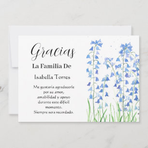 Invitación Bluebells Floral Funeral Muerte Gracias