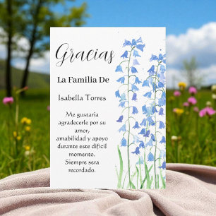 Invitación Bluebells Floral Funeral Muerte Gracias