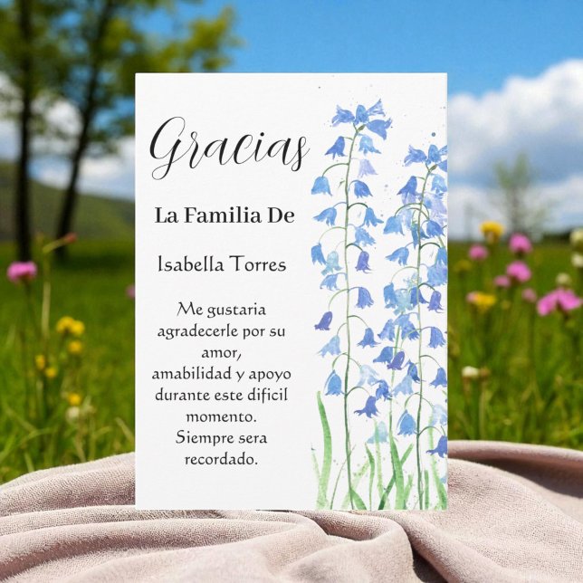 Invitación Bluebells Floral Funeral Muerte Gracias (Subido por el creador)