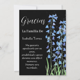 Invitación Bluebells Floral Funeral Muerte Gracias