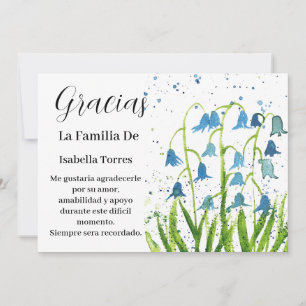 Invitación Bluebells Floral Funeral Muerte Gracias