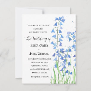 Invitación Bluebells Watercolor Floral Boda