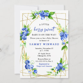 Invitación Blueberries and Foliage Baby Shower