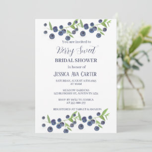Invitación Blueberries Berry Sweet Bridal Shower