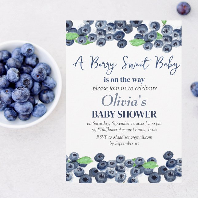 Invitación Blueberries Fruit Berry Sweet Baby Shower (Subido por el creador)