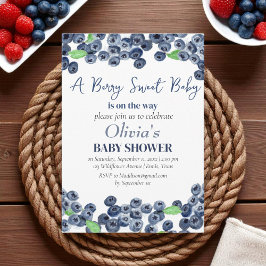 Invitación Blueberries Fruit Berry Sweet Baby Shower
