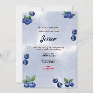 Invitación Blueberry Baby Shower