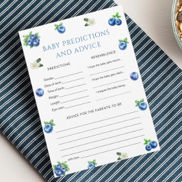 Invitación Blueberry Baby Shower Baby Prediction Game Card