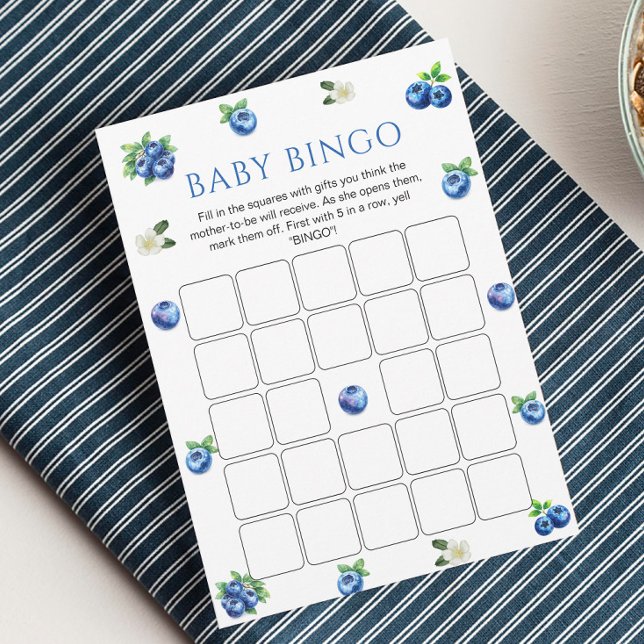 Invitación Blueberry Baby Shower Bingo Game Card (Subido por el creador)