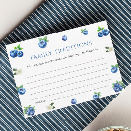 Invitación Blueberry Baby Shower Family Traditions Game Card