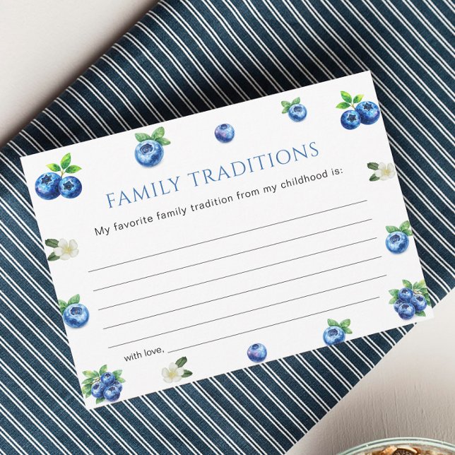 Invitación Blueberry Baby Shower Family Traditions Game Card (Subido por el creador)