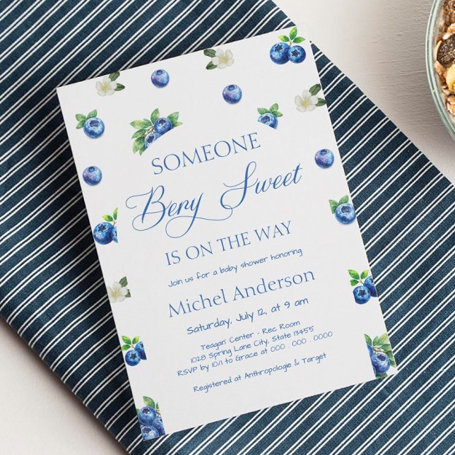 Invitación Blueberry Baby Shower Invitation (Subido por el creador)