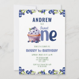 Invitación Blueberry Berry 1er cumpleaños