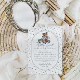 Invitación Blueberry Berry Sweet Dusty Blue Boy Baby Shower