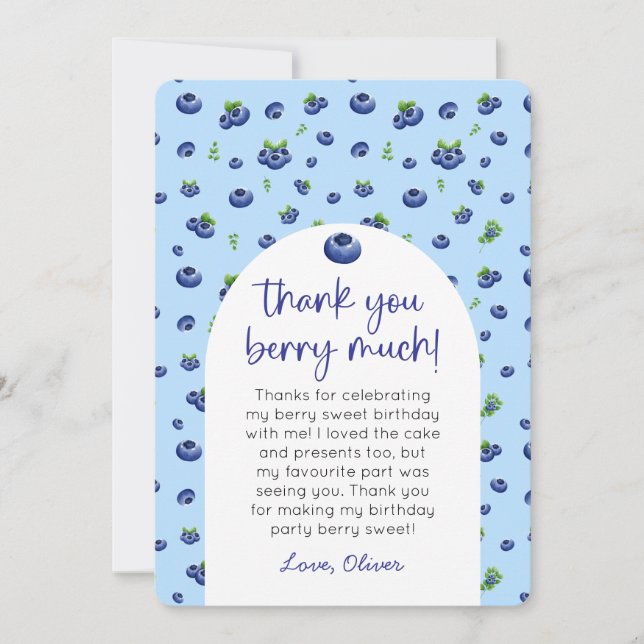 Invitación Blueberry Birthday Photo (Anverso)