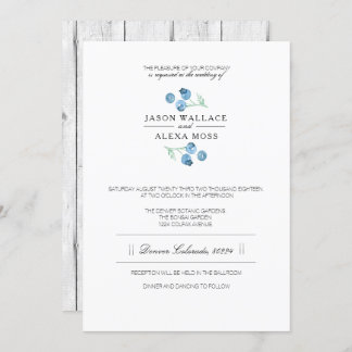 Invitación Blueberry Bliss | Boda elegante