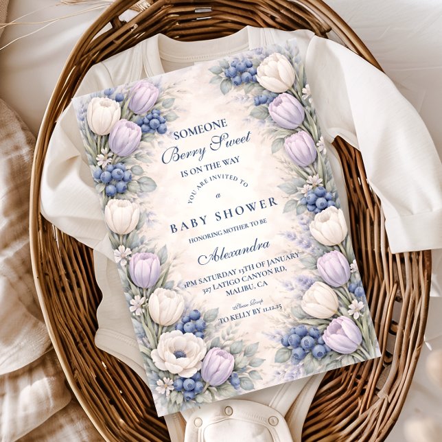 Invitación Blueberry Blossom Garden Baby Shower (Subido por el creador)
