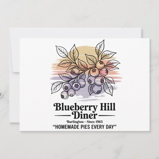 Invitación Blueberry Hill Diner (Anverso)