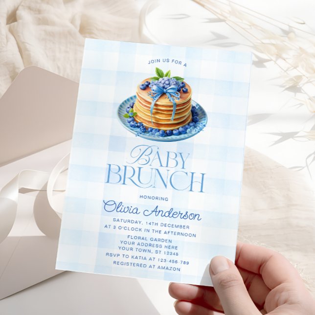 Invitación Blueberry Pancake Baby Brunch Baby Shower (Subido por el creador)