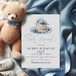 Invitación Blueberry Pancake Baby Brunch Baby Shower Boy