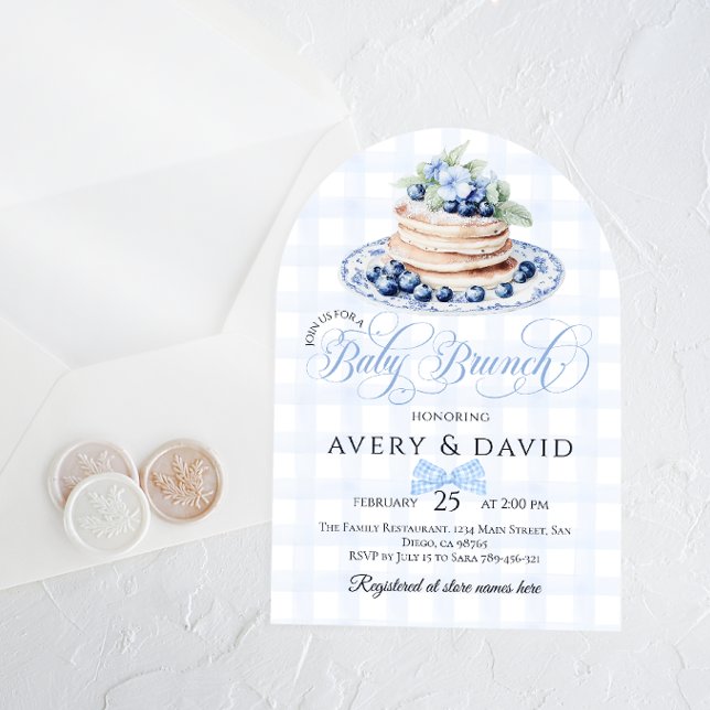 Invitación Blueberry Pancake Baby Brunch Baby Shower Boy (Subido por el creador)