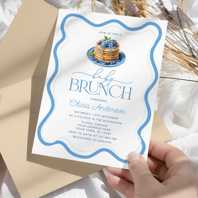 Invitación Blueberry Pancake Baby Shower Baby Brunch (Subido por el creador)