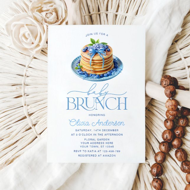 Invitación Blueberry Pancake Boy Baby Brunch Baby Shower (Subido por el creador)