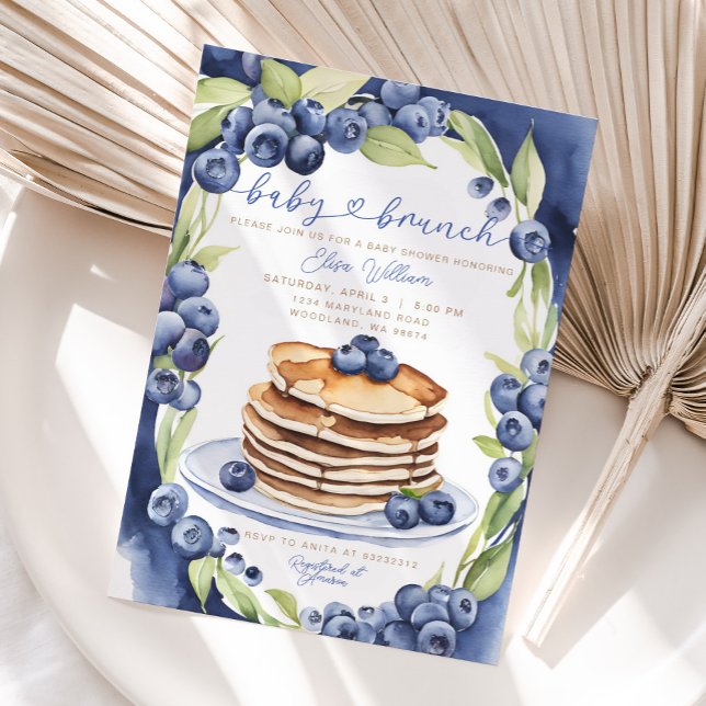 Invitación Blueberry Pancakes Baby Brunch Baby Shower (Subido por el creador)