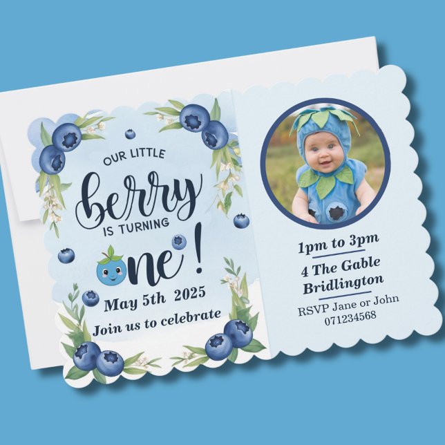 Invitación Blueberry primer cumpleaños Niños primer fiesta (Subido por el creador)