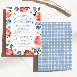 Invitación Blueberry Strawberry Berry Sweet Baby Shower