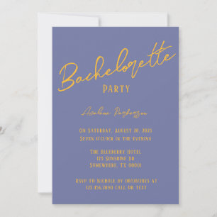 Invitación Blueberry Sunshine Typography Bachelorette Party
