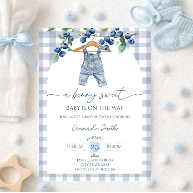 Invitación  Blueberry sweet baby boy baby shower (Subido por el creador)