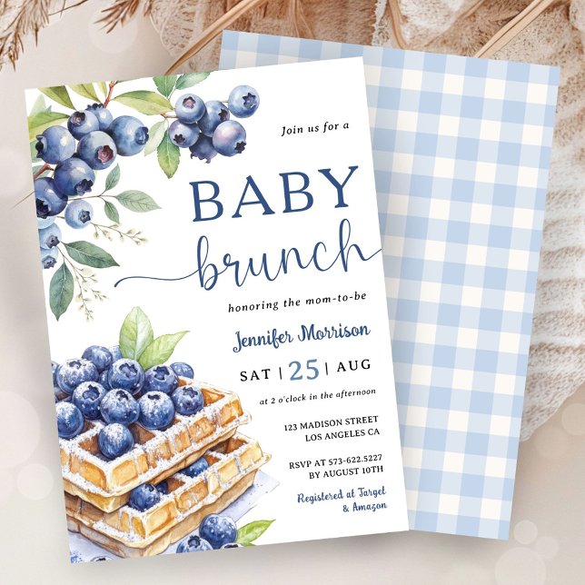 Invitación Blueberry Waffle Baby Brunch Boy Baby Shower (Subido por el creador)