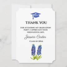 Bluebonnets Floral Graduación Gracias