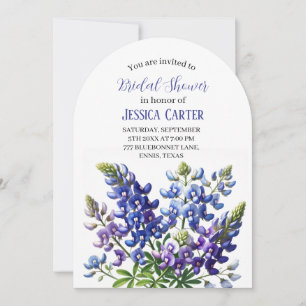 Invitación Bluebonnets Floral Watercolor Boho Bridal Shower