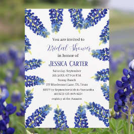 Invitación Bluebonnets Floral Watercolor Boho Bridal Shower