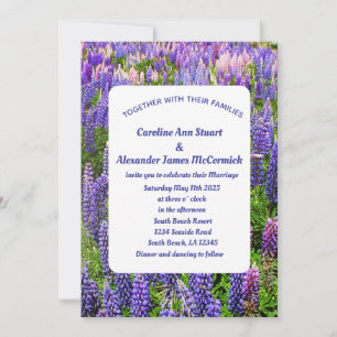 Invitación Bluebonnets Texas Azul Floral Elegante Boda 