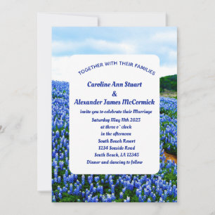 Invitación Bluebonnets Texas Blue Floral Elegant Wedding
