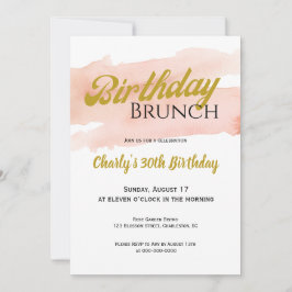Invitación Blush and Gold Modern Brunch Celebration